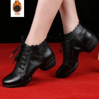 Танцови обувки Дамски дамски модерни меки подметки Джаз кецове Естествена кожа Дишащи женски танци Фитнес Спорт