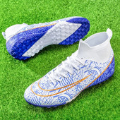 Pantofi cu gleznă înaltă pentru bărbați, pantofi de fotbal TF/FG, pentru copii, pentru exterior, crampoane lungi, profesie, pantofi de fotbal, șosete, pantofi de futsal