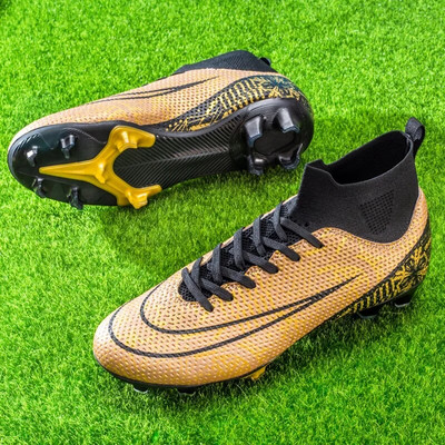 Pantofi cu gleznă înaltă pentru bărbați, pantofi de fotbal TF/FG, pentru copii, pentru exterior, crampoane lungi, profesie, pantofi de fotbal, șosete, pantofi de futsal