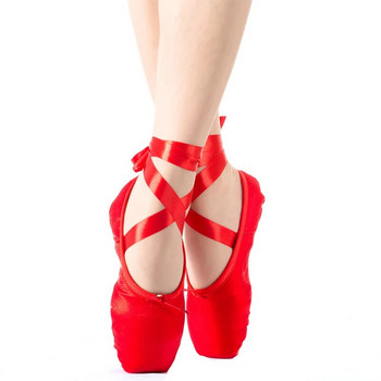 Размер 28-43 LUCYLEYTE Обувки за балетни пуанти за деца и възрастни Дамски професионални дамски обувки с панделки
