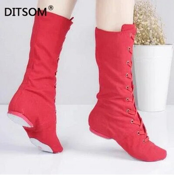Canvas High Dance Boots For Dance Studios Lace-up Jazz Street Dance Boot Gym Yoga Fitness Karate Παπούτσια χορού 31-45
