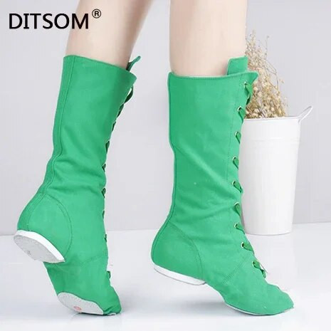 Canvas kõrged tantsusaapad tantsustuudiotele Nööriga jazz Street Dance Boot Jõusaal Jooga Fitness Karate Kingad Tantsutossud 31-45