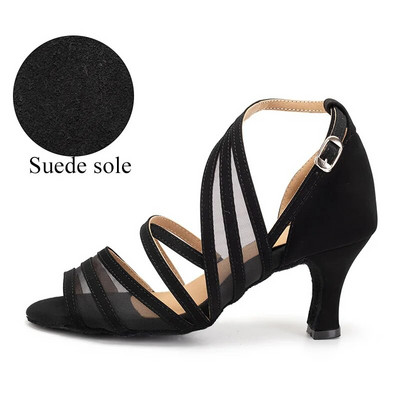 DKZSYIM Pantofi de dans pentru femei, profesionale, pentru sala de bal latină, tango, plasă de catifea, pentru interior, cu talpă moale, pantofi de dans pentru femeie, fete, 5-7 cm, în aer liber
