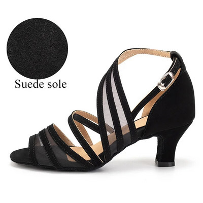 DKZSYIM Pantofi de dans pentru femei, profesionale, pentru sala de bal latină, tango, plasă de catifea, pentru interior, cu talpă moale, pantofi de dans pentru femeie, fete, 5-7 cm, în aer liber