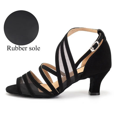 DKZSYIM Pantofi de dans pentru femei, profesionale, pentru sala de bal latină, tango, plasă de catifea, pentru interior, cu talpă moale, pantofi de dans pentru femeie, fete, 5-7 cm, în aer liber