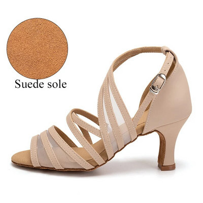 DKZSYIM Pantofi de dans pentru femei, profesionale, pentru sala de bal latină, tango, plasă de catifea, pentru interior, cu talpă moale, pantofi de dans pentru femeie, fete, 5-7 cm, în aer liber
