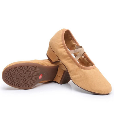 Deju apavi sievietēm, meitenēm, dāmām, latīņu balles zāle, modernas salsas treniņu deju apavi ar slēgtu purngalu Kvadrātveida deju mīksta gumijas zole