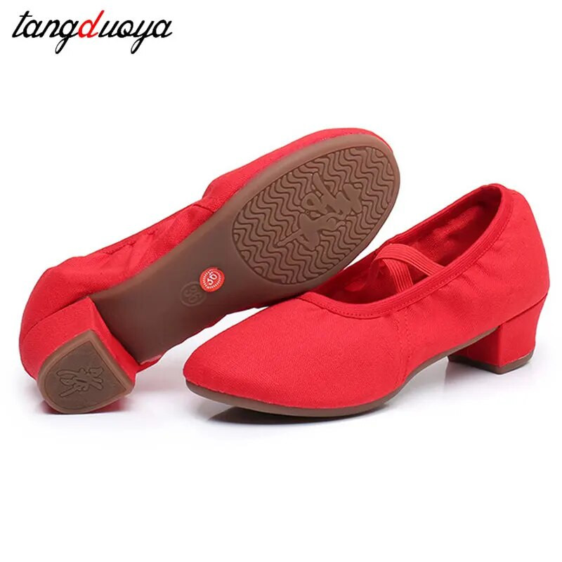 Deju apavi sievietēm, meitenēm, dāmām, latīņu balles zāle, modernas salsas treniņu deju apavi ar slēgtu purngalu Kvadrātveida deju mīksta gumijas zole
