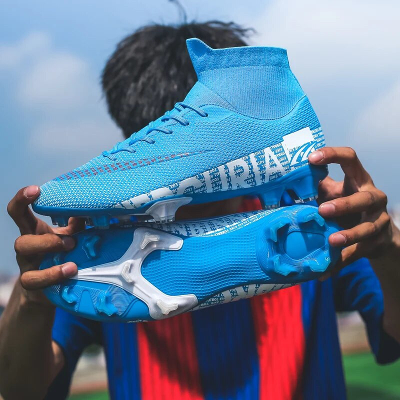 Meeste pika naastjaga jalgpallisaapad Täiskasvanute FG/TF jalgpallijalatsid, libisemiskindlad lastele, kõrged pahkluudega klambrid Professionaalsed murujalgpallitossud 2023