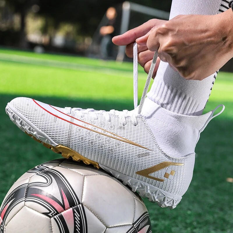 Uued Jalgpallisaapad Meeste Jalgpallijalatsid TF\FG Välistald Kahes toonis Õues, Muruväljakul Treeningtossud Laste Futsal Jalatsid Suurus EU32-45