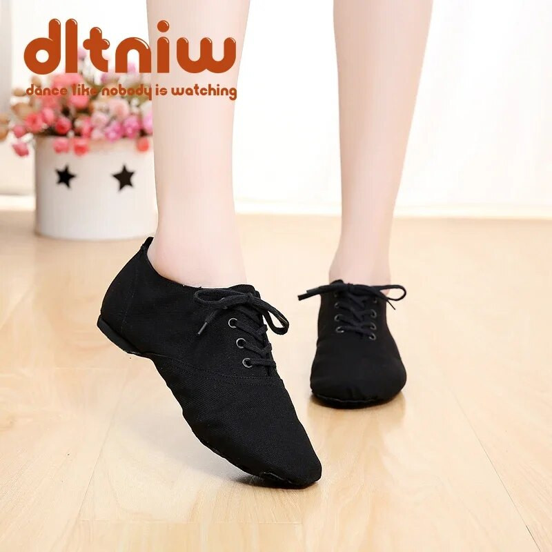 Zapatos Mujer 2024 meeste tantsukingad naistele Ayakkabi tantsujalatsid, disainitud pehmed paeltega lõuendijazzi tantsukingad