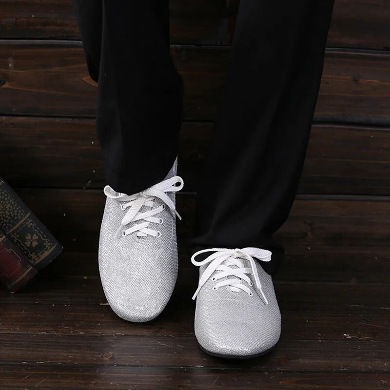 Meeste madala kontsaga peotantsukingad Hõbedased Glitter Tango Ladina tantsukingad meestele Poiste kingad Tantsutossud Moodsad jazzkingad