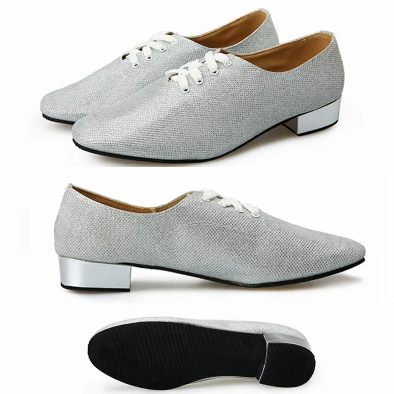 Meeste madala kontsaga peotantsukingad Hõbedased Glitter Tango Ladina tantsukingad meestele Poiste kingad Tantsutossud Moodsad jazzkingad