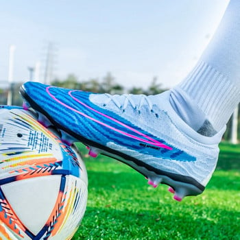 Мъжки футболни обувки с ниска горна част FG/TF противоплъзгащи се футболни обувки Детски футболни бутли за професионално обучение Външни маратонки с дълги шипове 2023 г.