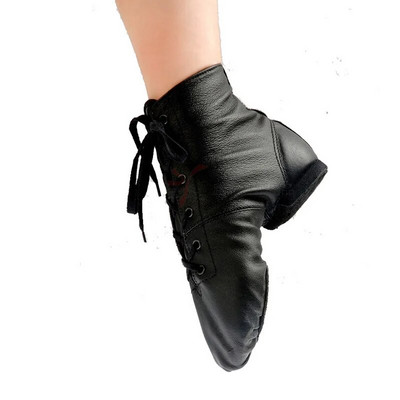 Dance Shoes Leather Canvas High Top Jazz Dance Shoes Male Adult Soft Soled Female Flat Training Boots Children Sneakers