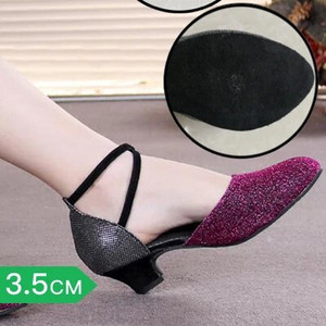 Naiste peotantsukingad Satiin Säravad kivid Pehme põhjaga ladina tantsujalatsid Naiste Salsa tantsujalatsid konts 3,5 cm-5 cm