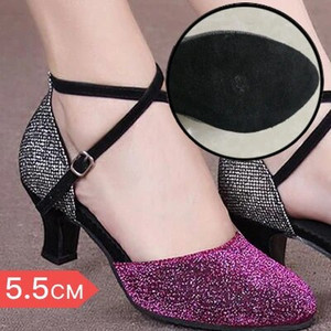 Naiste peotantsukingad Satiin Säravad kivid Pehme põhjaga ladina tantsujalatsid Naiste Salsa tantsujalatsid konts 3,5 cm-5 cm