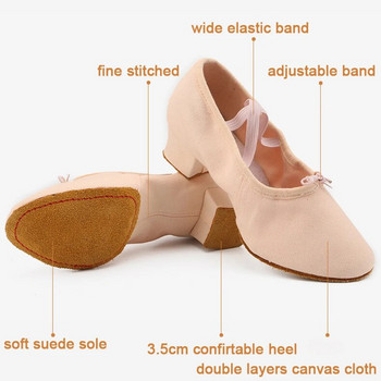 Καλοκαιρινά παπούτσια χορού για γυναίκες Μεσαίο τακούνι Απαλό για κορίτσια Παπούτσια μπαλέτου τζαζ χορού κοιλιά Γιόγκα Latin dance παπούτσια Παπούτσια δασκάλων