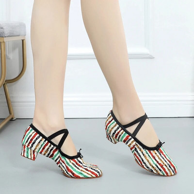 Suvised tantsukingad naistele keskmise kontsaga pehmed tüdrukud balleti džässitantsukingad Kõhujooga ladina tantsujalatsid õpetajate kingad