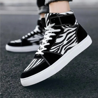 Pantofi de skateboard pentru bărbați Pantofi de înalți pantofi sport ocazional Pantofi de stradă pentru bărbați Pantofi pentru bărbați Pantofi de mers din piele Chaussure Homme