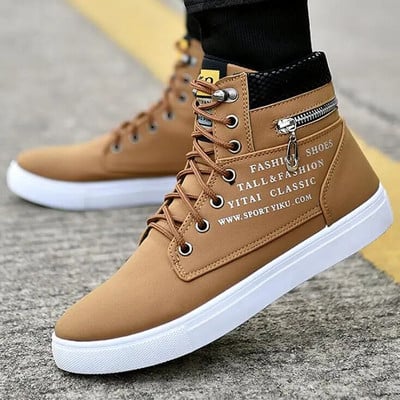 Pantofi de skateboard pentru bărbați Pantofi de înalți pantofi sport ocazional Pantofi de stradă pentru bărbați Pantofi pentru bărbați Pantofi de mers din piele Chaussure Homme