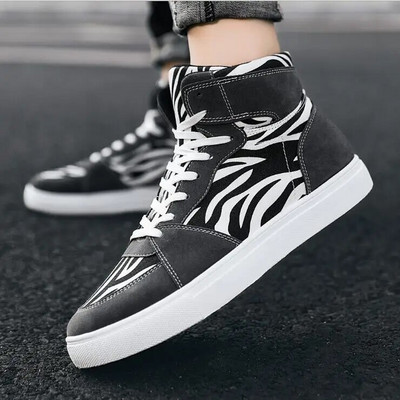 Pantofi de skateboard pentru bărbați Pantofi de înalți pantofi sport ocazional Pantofi de stradă pentru bărbați Pantofi pentru bărbați Pantofi de mers din piele Chaussure Homme