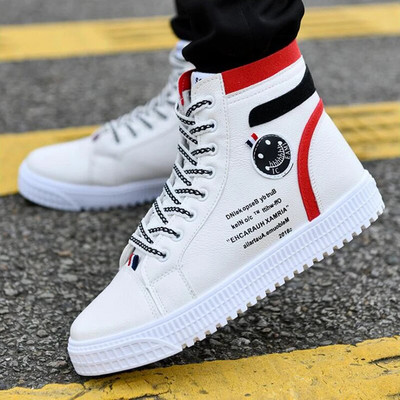 Pantofi de skateboard pentru bărbați Pantofi de înalți pantofi sport ocazional Pantofi de stradă pentru bărbați Pantofi pentru bărbați Pantofi de mers din piele Chaussure Homme