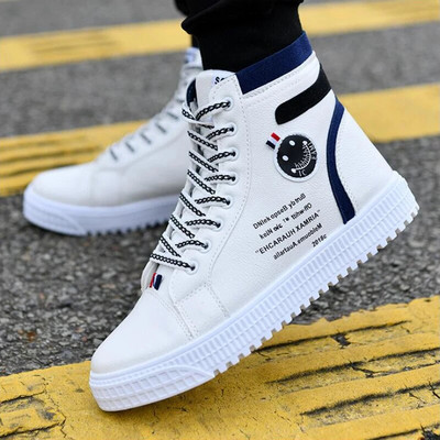 Pantofi de skateboard pentru bărbați Pantofi de înalți pantofi sport ocazional Pantofi de stradă pentru bărbați Pantofi pentru bărbați Pantofi de mers din piele Chaussure Homme