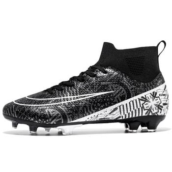 Нови високи футболни обувки с дълги шипове, детски футболни обувки за трева, противоплъзгащи се FG/TF Zapatos De Futbol, висококачествени маратонки