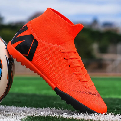 Meeste Jalgpalliklambrid Jalgpallisaapad Treeningpahkluu Klambrid Professionaalsed Kulumiskindlad Välistingimustes Libisemiskindlad Pika naelaga TF/FG Punane Uus