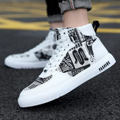 Pantofi la modă pentru bărbați, stil graffiti, primăvară, toamnă, pentru studenți, pantofi pentru bărbați, punk de stradă, ocazional, pantofi de tenis, pantofi pentru bărbați