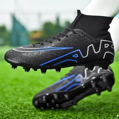 Професионални мъжки футболни бутли Футболни обувки с високи глезени TF/FG Training Outdoor Long Spikes Turf Futsal Non-slip Ultralight