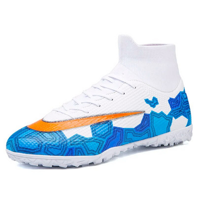 Futsal Jalgpallisaapad Meeste Teismeliste Jalgpallijalatsid Professionaalsed Matš TF/FG Libisemisvastane treening Kõrge ülaosaga klambrid jalatsid Täiskasvanute 2023