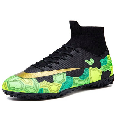 Futsal Jalgpallisaapad Meeste Teismeliste Jalgpallijalatsid Professionaalsed Matš TF/FG Libisemisvastane treening Kõrge ülaosaga klambrid jalatsid Täiskasvanute 2023