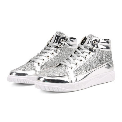 Moda fierbinte, oglinzi strălucitoare, aurii, pantofi pentru bărbați, casual, club, bar, sclipici, îmbrăcăminte de stradă, hip hop, pantofi pentru bărbați, pantofi pentru bărbați.