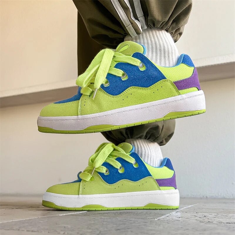 Streetwear Zelene cipele za skejtbord Muški trend Udobne ženske cipele za skejt od brušene kože Hip hop Vanjske niske muške modne tenisice