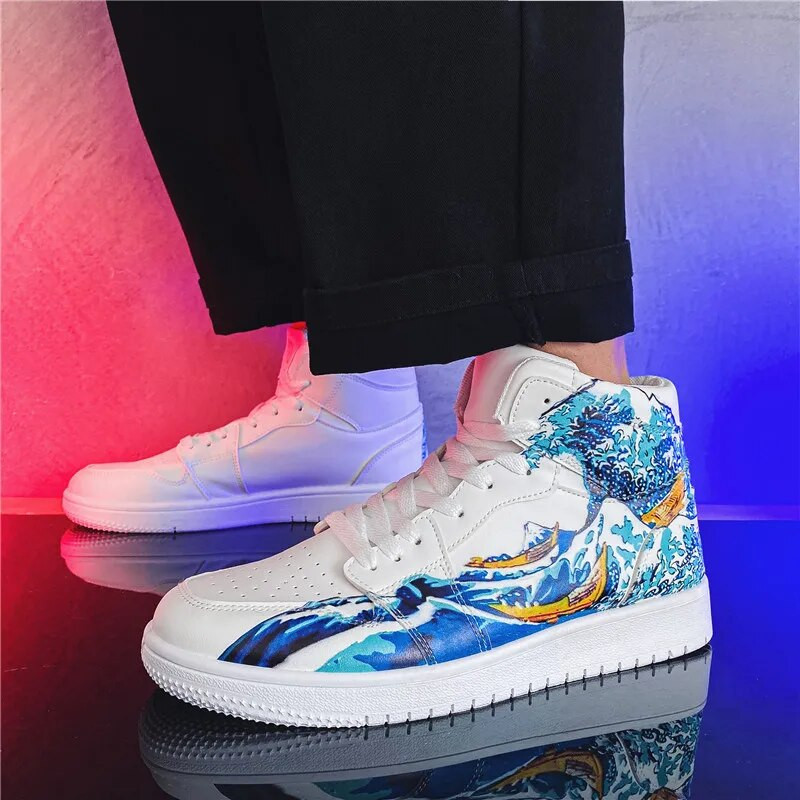 Meeste multifilmikingad Hingavad treeningud Meeste lõuendijalatsid Vabaaja vulkaniseeritud kingad Kõrge ülaosaga Anime-tossud Lamedad rulajalatsid Meeste