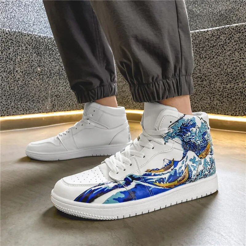 Meeste multifilmikingad Hingavad treeningud Meeste lõuendijalatsid Vabaaja vulkaniseeritud kingad Kõrge ülaosaga Anime-tossud Lamedad rulajalatsid Meeste