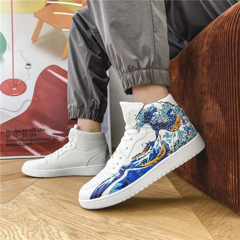 Meeste multifilmikingad Hingavad treeningud Meeste lõuendijalatsid Vabaaja vulkaniseeritud kingad Kõrge ülaosaga Anime-tossud Lamedad rulajalatsid Meeste