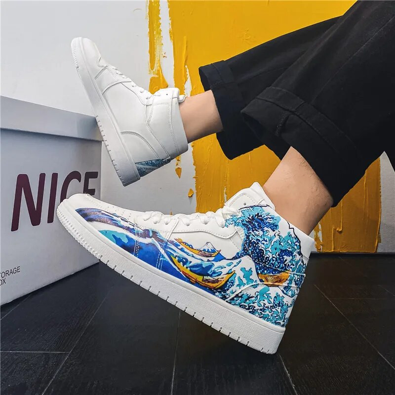 Meeste multifilmikingad Hingavad treeningud Meeste lõuendijalatsid Vabaaja vulkaniseeritud kingad Kõrge ülaosaga Anime-tossud Lamedad rulajalatsid Meeste