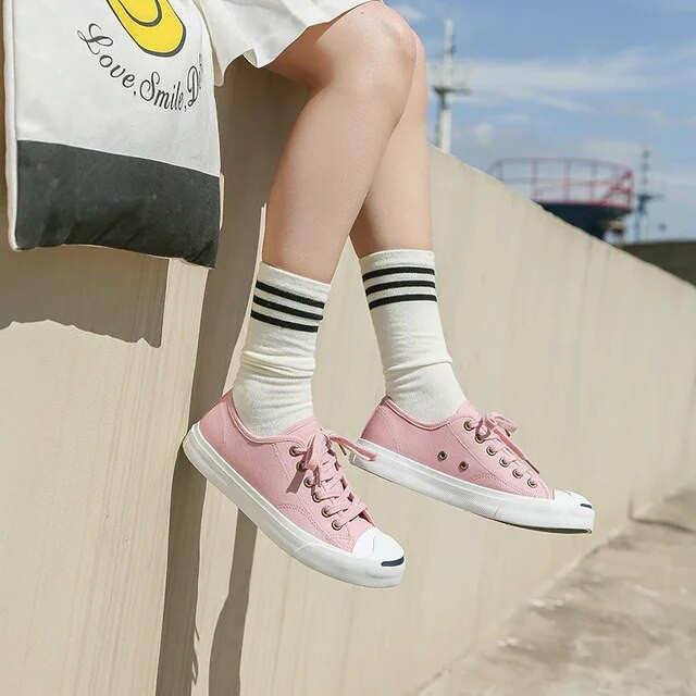 Παπούτσια skateboard για γυναίκες Ρετρό άνοιγμα γέλιου παπούτσια καμβά ανδρικά νέα φοιτήτρια Κορεάτικη έκδοση του wild board γυναικεία παπούτσια