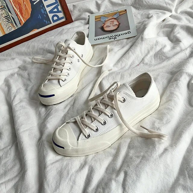 Παπούτσια skateboard για γυναίκες Ρετρό άνοιγμα γέλιου παπούτσια καμβά ανδρικά νέα φοιτήτρια Κορεάτικη έκδοση του wild board γυναικεία παπούτσια