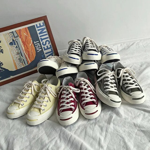 Παπούτσια skateboard για γυναίκες Ρετρό άνοιγμα γέλιου παπούτσια καμβά ανδρικά νέα φοιτήτρια Κορεάτικη έκδοση του wild board γυναικεία παπούτσια