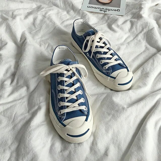 Παπούτσια skateboard για γυναίκες Ρετρό άνοιγμα γέλιου παπούτσια καμβά ανδρικά νέα φοιτήτρια Κορεάτικη έκδοση του wild board γυναικεία παπούτσια