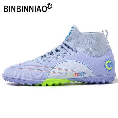 BINBINNIAO Размер 30-45 Професионални футболни обувки Мъжки футболни обувки за момче Детски футболни обувки Момиче Открит тревен терен Вътрешен