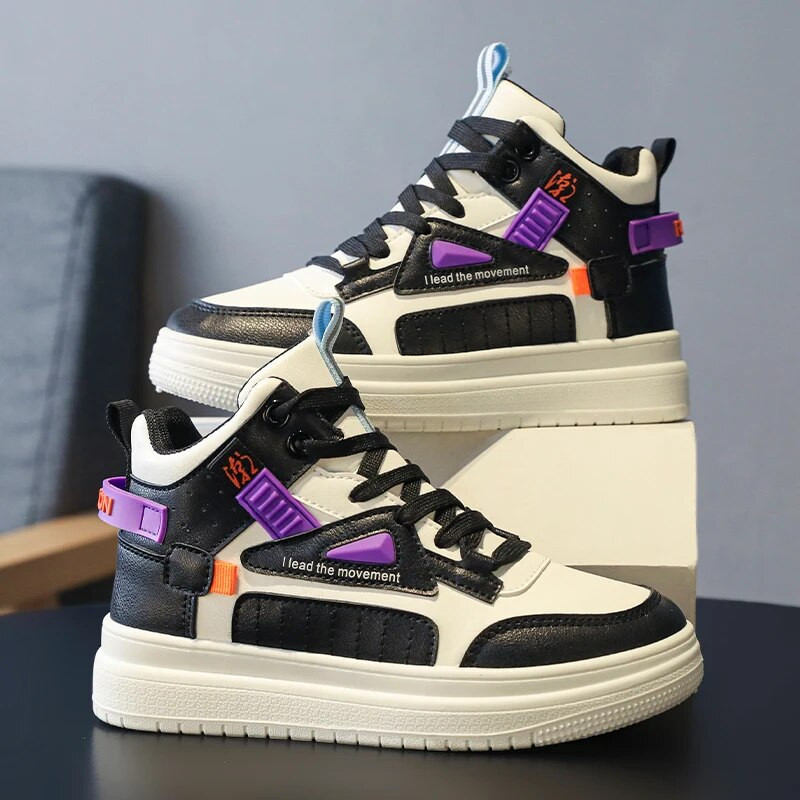 Pánske skateboardové topánky, vysoko kvalitné, nové, vysoké, trendy, všestranné, ležérne, pre rodičov a deti, outdoorové, turistické topánky