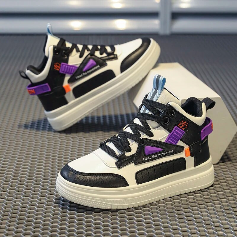 Pánske skateboardové topánky, vysoko kvalitné, nové, vysoké, trendy, všestranné, ležérne, pre rodičov a deti, outdoorové, turistické topánky