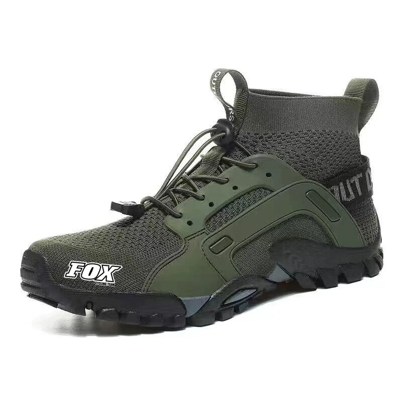 Cyklistické topánky na horský bicykel Zapatillas Ciclismo Ruta Fox Cycling Team Flat Pedal Protišmykové motocyklové topánky Cyklistické tenisky MTB topánky