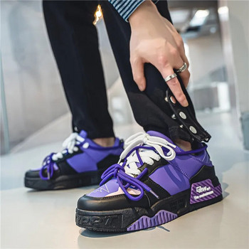 Гореща разпродажба Тренд лилави маратонки Мъжки обувки за скейтборд 2023 Дизайнерски скейт маратонки с връзки за мъже Обувки на платформа tenis masculino