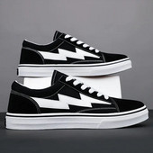 Pantofi vulcanizati pentru bărbați Pantofi de skateboard clasici, negri, fulger, pantofi sport la modă pentru băieți, pantofi de skateboarding roșu de stradă